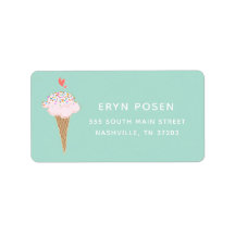かわいいアイスクリームコーンラベル