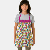 かわいいアイスクリームコーン白いデザートパターン名 エプロン (インサイチュ)
