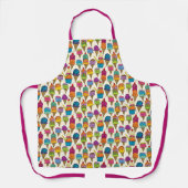 かわいいアイスクリームコーン白デザート柄 エプロン (正面)