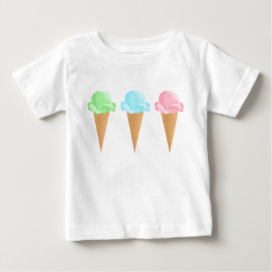 かわいいアイスクリームコーン ベビーTシャツ