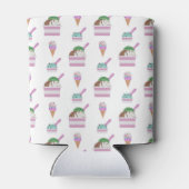 かわいいアイスクリームサマーパターンモノグラム 缶クーラー (裏面)