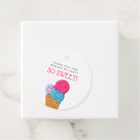 かわいいアイスクリームテーマ誕生日パーティー フェイバータグ (インサイチュ)