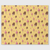 かわいいアイスクリームデザート ラッピングペーパー (フラット)