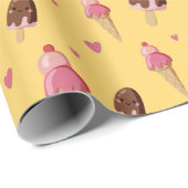 かわいいアイスクリームデザート ラッピングペーパー (ロールコーナー)