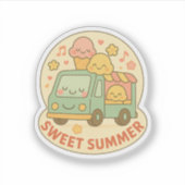 かわいいアイスクリームトラック甘い夏シール シール (正面)