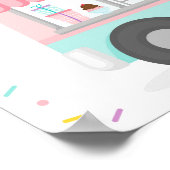 かわいいアイスクリームトラック誕生日へようこそ ポスター (角)