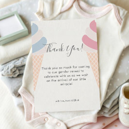 かわいいアイスクリームパステルカラージェンダーリビール サンキューカード