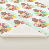 かわいいアイスクリームパターン シェルパブランケット (3/4)