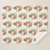 かわいいアイスクリームパターン シェルパブランケット (正面(横))