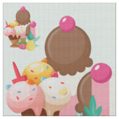 かわいいアイスクリームパターン ファブリック (クローズアップ)