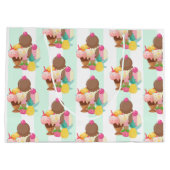 かわいいアイスクリームパターン ラージペーパーバッグ (裏面)