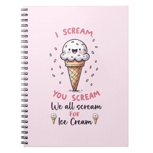 かわいいアイスクリームパン ノートブック (正面)