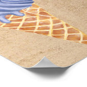 かわいいアイスクリームパーティーベビーガール2年誕生日 ポスター (角)