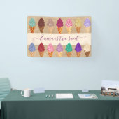 かわいいアイスクリームパーティーベビーガール2年誕生日 横断幕 (トレードショー)