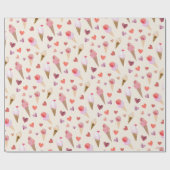 かわいいアイスクリームパーティーレトロインスパイアオリジナルアート ラッピングペーパー (フラット)