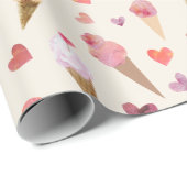 かわいいアイスクリームパーティーレトロインスパイアオリジナルアート ラッピングペーパー (ロールコーナー)