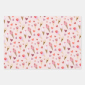 かわいいアイスクリームパーティー手図解入りの、写真付きのオリジナルアート ラッピングペーパーシート (正面)