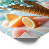 かわいいアイスクリームフィッシュ ポスター (角)