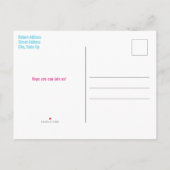 かわいいアイスクリームプールパーティーキッズサマーバースデー インビテーションポストカード (裏面)