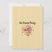 かわいいアイスクリームベア4th子供の誕生日招待状 (裏面)