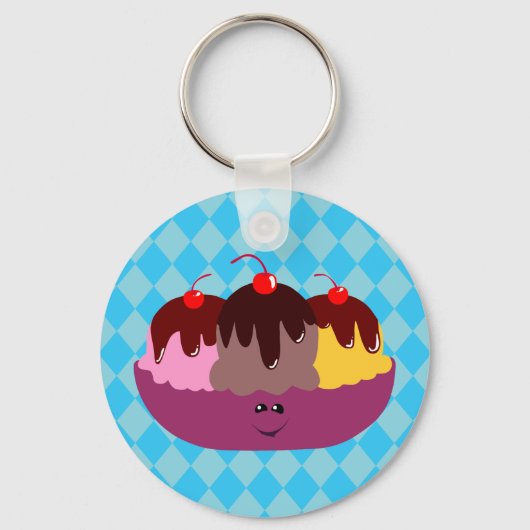 かわいいアイスクリームボウル キーホルダー (正面)