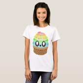 かわいいアイスクリームレインボーコーン Tシャツ (正面フル)