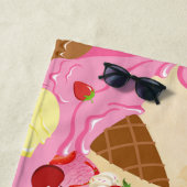 かわいいアイスクリーム名前をカスタムするビーチタオル ビーチタオル (インサイチュ)