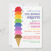 かわいいアイスクリーム子供の誕生日パーティの招待状 招待状 (正面)