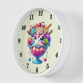 かわいいアイスクリーム愛好家 壁時計 (傾斜)