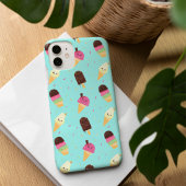 かわいいアイスクリーム柄 iPhone 16ケース