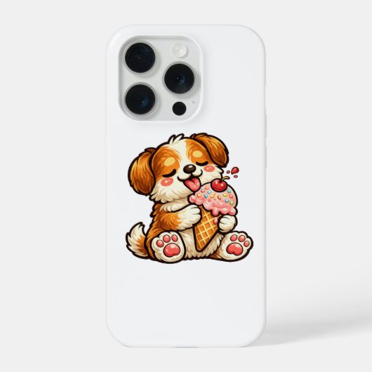 かわいいアイスクリーム犬 iPhoneケース (裏面)