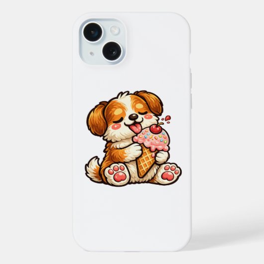 かわいいアイスクリーム犬 iPhoneケース (裏面)