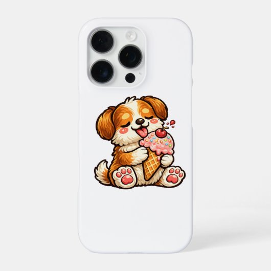 かわいいアイスクリーム犬 iPhoneケース (裏面)