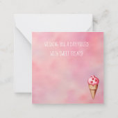 かわいいアイスクリーム甘いお菓子バレンタインデーのカード ノートカード (裏面)