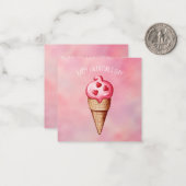 かわいいアイスクリーム甘いお菓子バレンタインデーのカード ノートカード (正面/裏面インサイチュ)