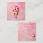 かわいいアイスクリーム甘いお菓子バレンタインデーのカード ノートカード (正面/裏面)