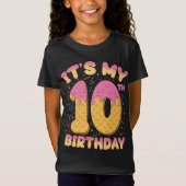 かわいいアイスクリーム私の10誕生日10年ガール Tシャツ (正面)