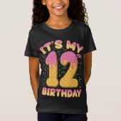 かわいいアイスクリーム私の12誕生日12歳の女の子 Tシャツ (正面)