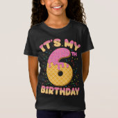 かわいいアイスクリーム私の6誕生日6年女の子 Tシャツ (正面)