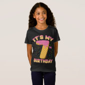 かわいいアイスクリーム私の7誕生日7年女の子 Tシャツ (正面フル)