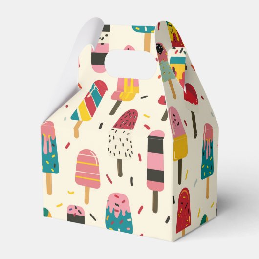 かわいいアイスクリーム誕生日パーティー フェイバーボックス (裏面サイド)