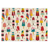 かわいいアイスクリーム誕生日パーティー ラージペーパーバッグ (裏面)