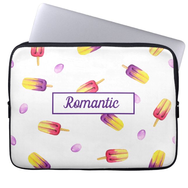 かわいいアイスクリーム誕生日ベビーシャワーベビー ラップトップスリーブ (正面)