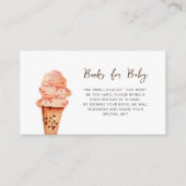 かわいいアイスクリーム赤ちゃんシャワー予約リクエスト エンクロージャーカード (正面)