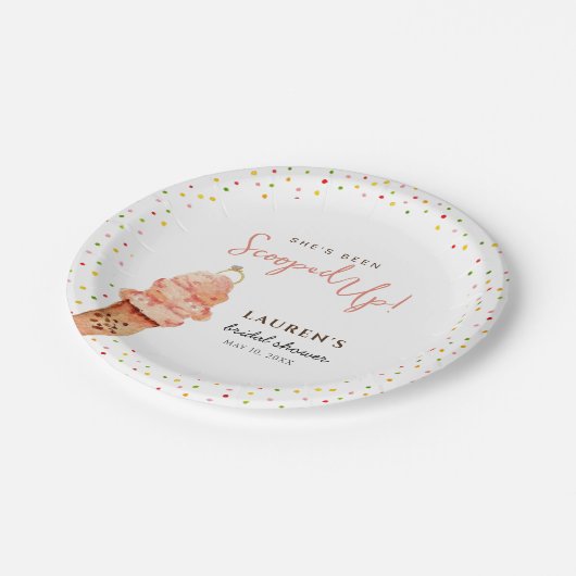 かわいいアイスクリーム類ふりかけブライダルシャワー ペーパープレート (アングル)