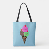 かわいいアイスクリーム – かわいい宇宙コーン トートバッグ (裏面)