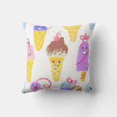 かわいいアイスクリーム、かわいい、シームレスなパターン。 クッション (裏面)