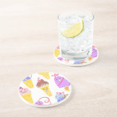 かわいいアイスクリーム、かわいい、シームレスなパターン。 コースター (側面)