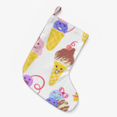 かわいいアイスクリーム、かわいい、シームレスなパターン。 スモールクリスマスストッキング (正面 (吊り時))