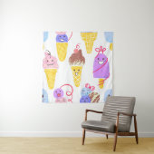 かわいいアイスクリーム、かわいい、シームレスなパターン。 タペストリー (インサイチュ)